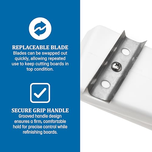 Refinador para tabla de cortar San Jamar con mango estriado plástico blanco miniatura 3