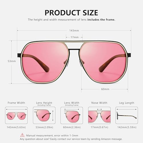 Image of SUNGAIT Polygon Aviator Sunglasses for Men Polarized Trendy Square Sun Glasses Retro Pilot Shades UV Protection