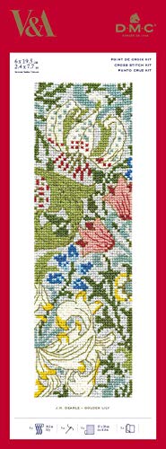 DMC Kit de marcapáginas Golden Lily de William Morris, Tela Algodón, Varios, 1