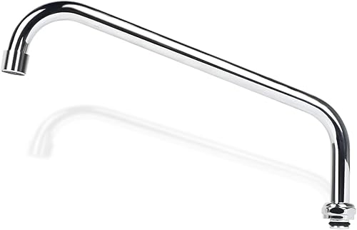 KOLLNIUN Kit de repuesto de boquilla giratoria de acero inoxidable extraíble de 12 pulgadas para grifo comercial de 2 o 3 bahías, acabado cromado