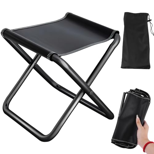 Camping Hocker Klapphocker Faltbar Klappbar Falthocker Fußhocker Outdoor Campinghocker Campingstuhl Klein Angelhocker mit Aufbewahrungsbeutel für Camping Gartenarbeit Angeln Wandern Jagen (Schwarz) Camping Hocker Klapphocker Faltbar Klappbar Falthocker Fußhocker Outdoor Campinghocker Campingstuhl Klein Angelhocker mit Aufbewahrungsbeutel für Camping Gartenarbeit Angeln Wandern Jagen (Schwarz)