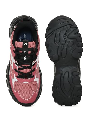 Image of Impakto Women Chunky Sneakers | Lightweight & Breathable Upper for Airflow | Shock Absorbing Padded Insole | Skid Resistant Outsole for Firm Grip for Travel, Party & College Casual Shoes