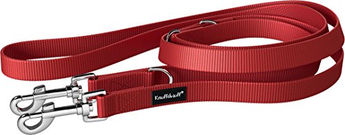 Knuffelwuff Nylon Hundeleine Führleine Active 210 cm, 2,5 cm, rot