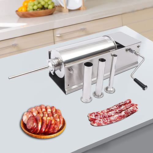 Relleno de salchichas de acero inoxidable, relleno manual de salchichas para uso doméstico y comercial, fácil de usar y limpiar