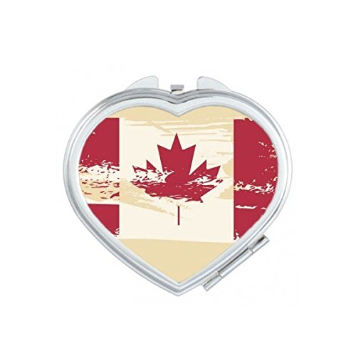 Miroir de poche mignon Canada motif cœur rouge et beige une idée cadeau utile pour femme