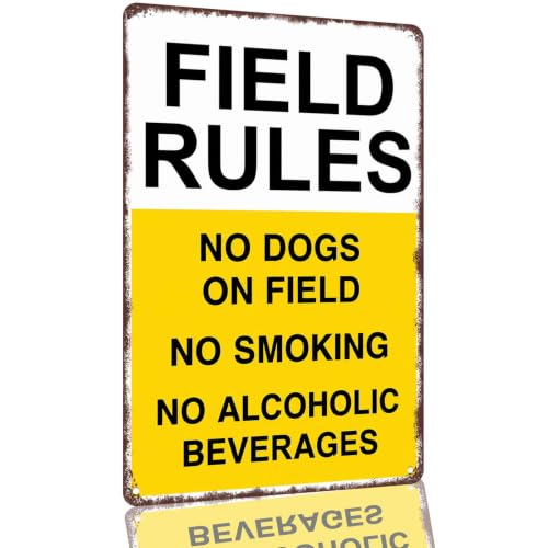 Field Rules Prohibited Items Notice Aluminum Metal Sign 8 x 12 Inch