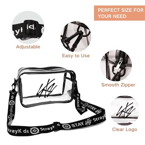SK-Z Lightstick Storage Bag, Transparent Cross Body Concert Bag, Stylish Travel Messenger Shoulder Bag for Stray Fans3