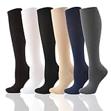 MEVERY-CLASSIC Compression Socks 6 Pair, Men & Women, Elastic & Breathable for Sport, Travel & Daily Use (S/M,mischen)