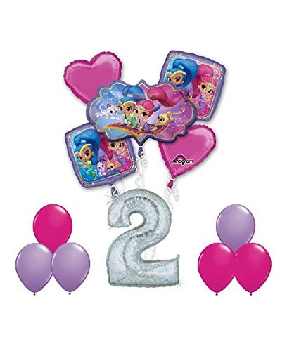 SHIMMER AND SHINE Happy 2nd Birthday Party 12 pc Balloons Decoration Supplies by Anagram