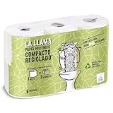 Papel higiénico compacto reciclado doble rollo La Llama Dia bolsa 6 unidades