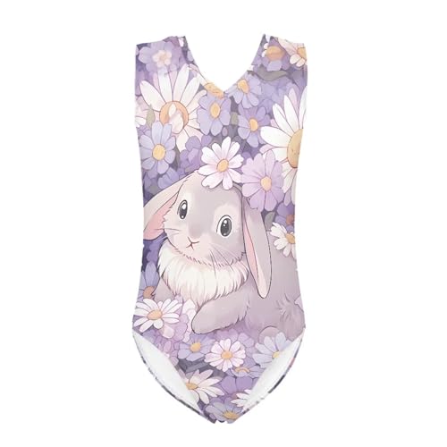 Image of Girls Cartoon Pattern One-Piece Swimsuits Sport Racer Swimwear Beach Bathing Suit, Size 5-14