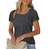Womens Short Sleeve Tops Casual Sol...