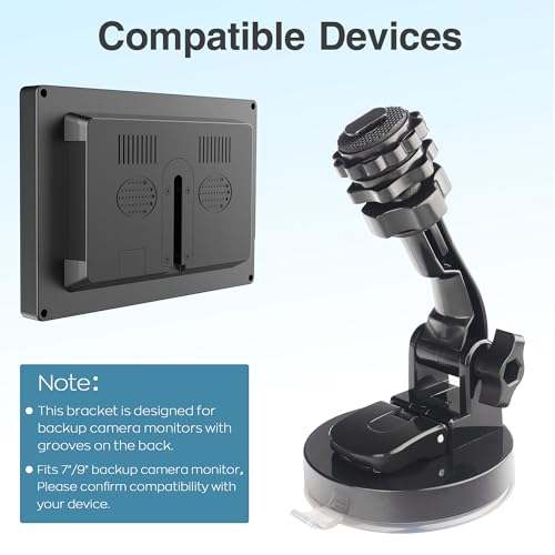 Image of Backup Camera Monitor Mount,(7 /9in)Upgraded Rear View Camera Display Monitor Suction Cup Holder, Rv Windshield Back Up Camera Screen Mounting Bracket,Car Rearview Reverse Cam Window Mount Kit