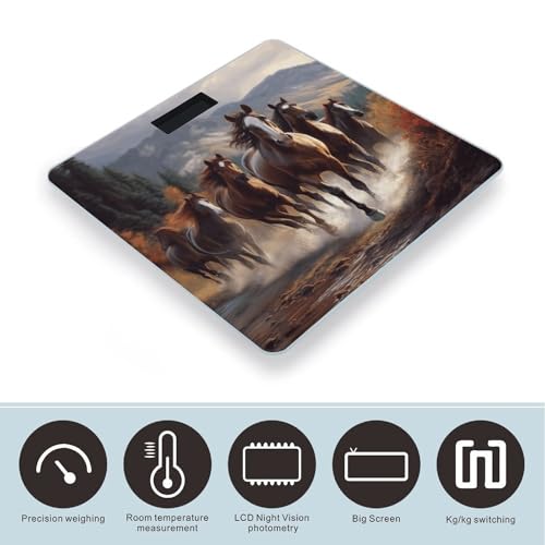 Báscula digital para baño con diseño de caballos miniatura 3