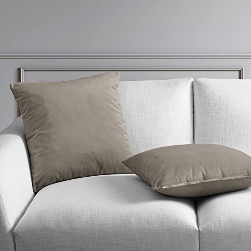 Image of HPD Half Price Drapes Cushion Cover 18 x 18 Heritage Plush Velvet - VPYC-161209-CC18PR - Pair, Gallery Taupe