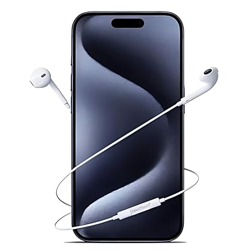 Image of iSHOT Wired Earphones with HD Mic for iPhone, Active Noise Cancellation, in-Ear Silicone Design, 1.2M Cable, Button Control, Water Resistant Compatible with Phone 11 /12 /13 /14 /15- White