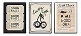 LYPHNX Vintage Good Times Ticket Poster Wall Art Retro Guest Check What If It All Works Out Quote Prints Set of 3 Luck You 8 Ball Cherry Painting Home Decor Picture for Bar Cart Dorm 12'x16' Unframed
