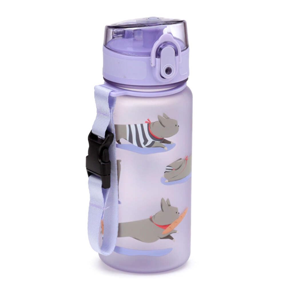 Puckator Braun Bot213 Bertrand The French Bulldog Pop Top 350Ml Shatterproof Reusable Children's Bottle With Infuser