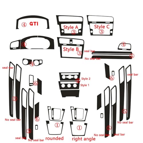 Panneau de commande central rayé ? Masquez les défauts avec cet autocollant carbone Golf 7 MK7 - 3