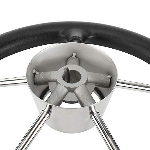 image for NovelBee 13-1/2 Inch Stainless Steel 5 Spoke Boat Marine Destroyer Ste