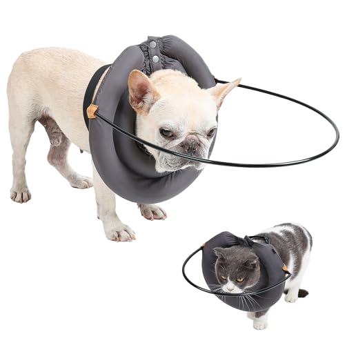 BT Bear Blind Dog Collar,Elizabethan Collar with Blind Dog Harness Guiding Device,Pet Prevent Collision Collar,Face Protection Pet Safe Accessories for Cats Small Dogs (S)