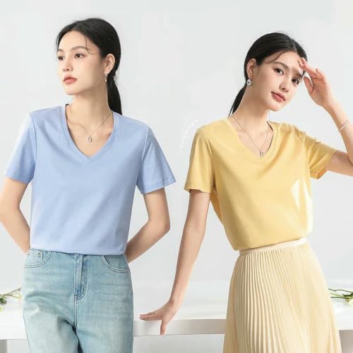 T-shirt manches courtes femme anti transpiration haut en soie respirant XXL - 5