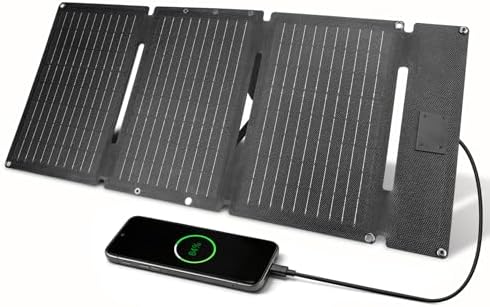 Chargeur Solaire 30W Portable avec Ports USB-C et USB-A, Panneau ...