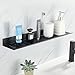 Estante Baño,Estante Ducha sin Taladro, Estanteria Negra,Baldas Pared sin Agujeros,Acabado Mate Negro,Estante Ducha Acero Inoxidable (40cm, 1 PCS)