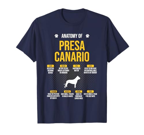 Anatomía de Presa Canario amante de los perros Camiseta