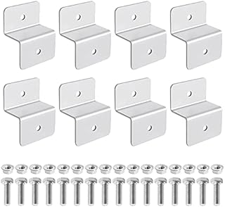 8Pcs Solar Panel Mounting Bracket, Solar Panel Z Bracket, Solar Panel Mounting Kits Z Bracket with 16Pcs Screw and Nuts for RV Boat Wall Caravans Yacht Solar Panel (Silver)