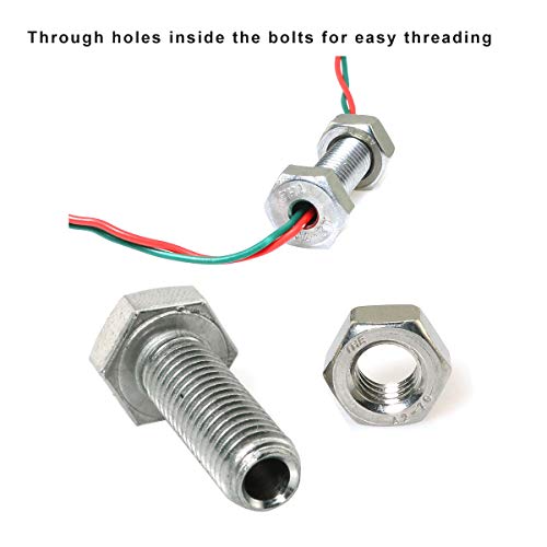 Image of 2pcs Cylindrical Hollow External Hexagon Screw 304 Stainless Steel Lamp Threading Screws Through Hole Bolt M6x20