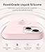 AOTESIER Magnetic for iPhone 13 Case, [Compatible with MagSafe][Military Shockproof Protection] Food Grade Silicone Case with Soft Anti-Scratch Microfiber Lining, 6.1 inch, Chalk Pink