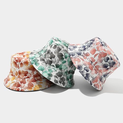 Image of Quanhaigou Bucket Hat for Men Women,Packable Reversible Printed Sun Hats,Fisherman Outdoor Summer Travel Hiking Beach Caps