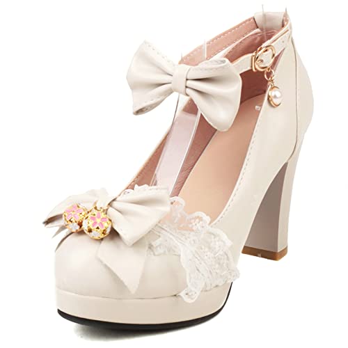 Chaussures Mary Janes plateforme femme talon carré bout rond pour mariage