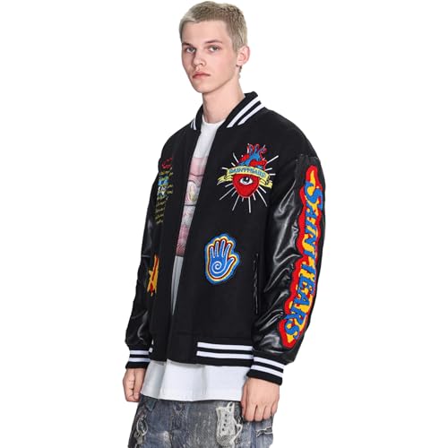 Men's Graphic Print Varsity Jacket Super star Vintage Padded Thickening Jesus Fleece ParquetBaseball Jacket Coat3