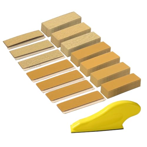 BE-TOOL 70 Sheets Micro Detail Sand Paper Kit, Wet Dry Hook & Loop Alumina 80 to 600 Grit Sandpaper, for Wooden Furniture, 3D-Printed Parts, Metal Polishing, Paint Preparation (A)