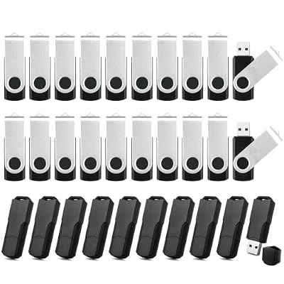 8GB Thumb Drives 20 Pack and 4GB USB 2.0 Flash Drives 10 Pack, Bulk USB Flash Drives Memory Stick Jump Drive with LED Indicator, Swivel Photo Memoria USB Stick Zip Drive Pendrive Data Storage