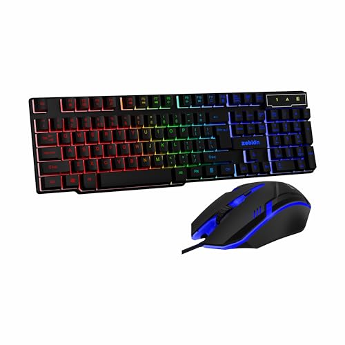 Image of ZEBION Sensei Wired Gaming Keyboard Mouse Combo with RGB Lights, The Backlit Keys are Bright and Sharp, Adjustable DPI with Color Changing RGB Light, Durable Body, 1 Year Warranty