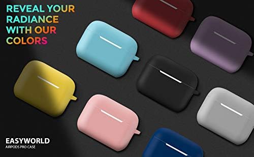 Easyworld Compatible AirPods Pro Case Cover, Silicone Protective Cover for Airpod Pro Case 2019 (Front LED Visible) Yellow