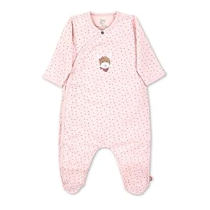 Sterntaler Baby Mädchen Strampler GOTS Einteiler Emmi Strampler – Strampler Baby, Babystrampler – aus getupftem Jersey mit Esel – rosa