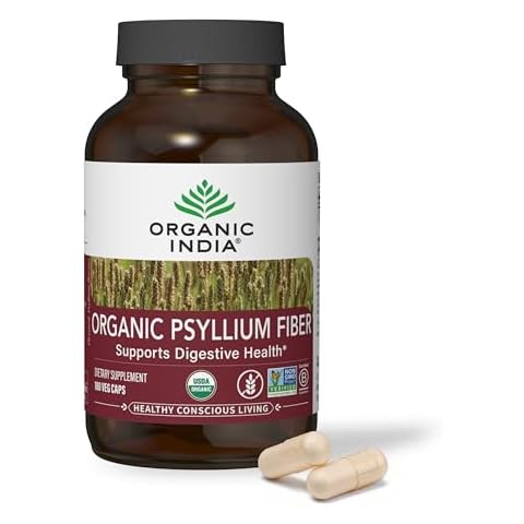 ORGANIC INDIA Psyllium Herbal Powder - Whole Husk Fiber - 180 Capsules Cover