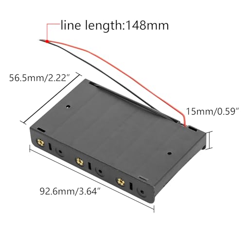 Newzoll 6 AA 6-AA 9V Battery Holder Enclosure Case Box with Connector Cable