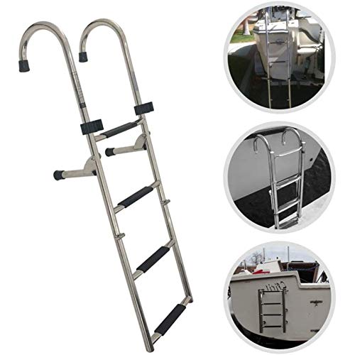 Escalera plegable de acero inoxidable 4 peldaños miniatura 3