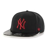 85% Polyacryl, 15% Wolle \'47Brand MLB New York NY Yankees Cap Basecap schwarz Captain Baseballcap Kappe Snapback