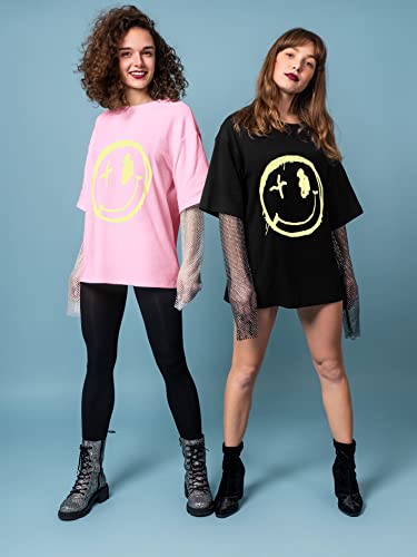 WLLW Oversized Graphic Tshirts for Women Drop Shoulder Crewneck Short Sleeve Summer Loose Graphic Tees Tops3