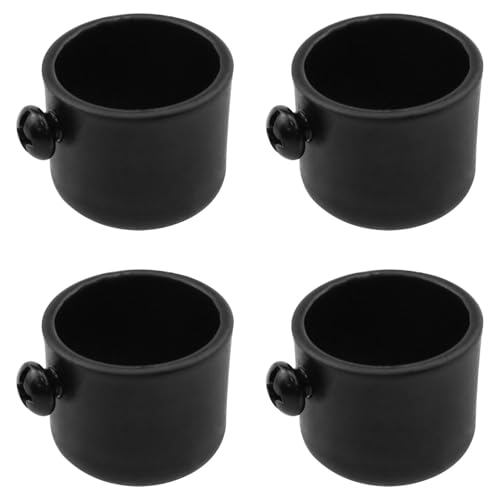 FINBe Metal Curtain Rod End Plug Cap Curtain Roman Rod Plug for 0.75 Inch Diameter of The Roman Curtain Rod Curtain Rod End Cap Black 4 PCS