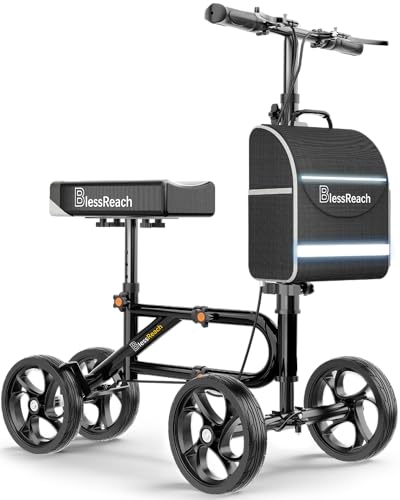 Economy Knee Scooter Steerable Knee Walker for Foot Injuries Compact Crutch Alternative with Dual...