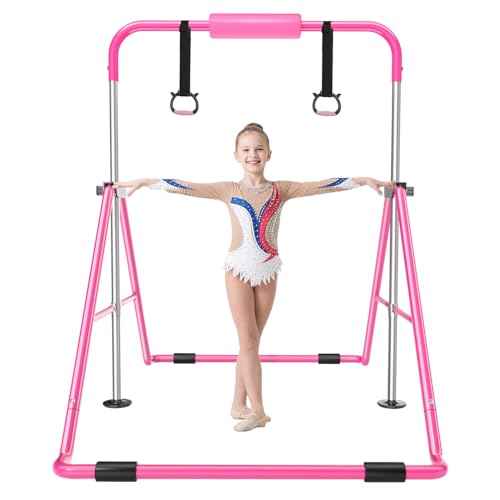 Safly Fun Gymnastics Bar for Kids 3-9, Foldable & Adjustable...