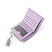 Stylifeo Fashion Wallets Girls Cute Small Bow Bifold Wallet with Zipper Aesthetic Card Holder Coin Purse Cash Pocket for Women, Purple, PU Leather