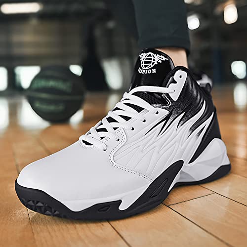 Celtros Neutra Basketball Shoes No-Slip Wear-Resistant Fashion Sports Shoes High-Top Breathable Running Shoes Black-White Size 6.5 #TOP4